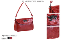 Сумки женские из натуральной кожи, артикул 9020-21, красный лак, 25х6х14 см., 4 250 руб.