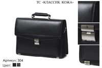 Сумки мужские из натуральной кожи, артикул 304, черный, 40х12х30 см., 11 000 руб.